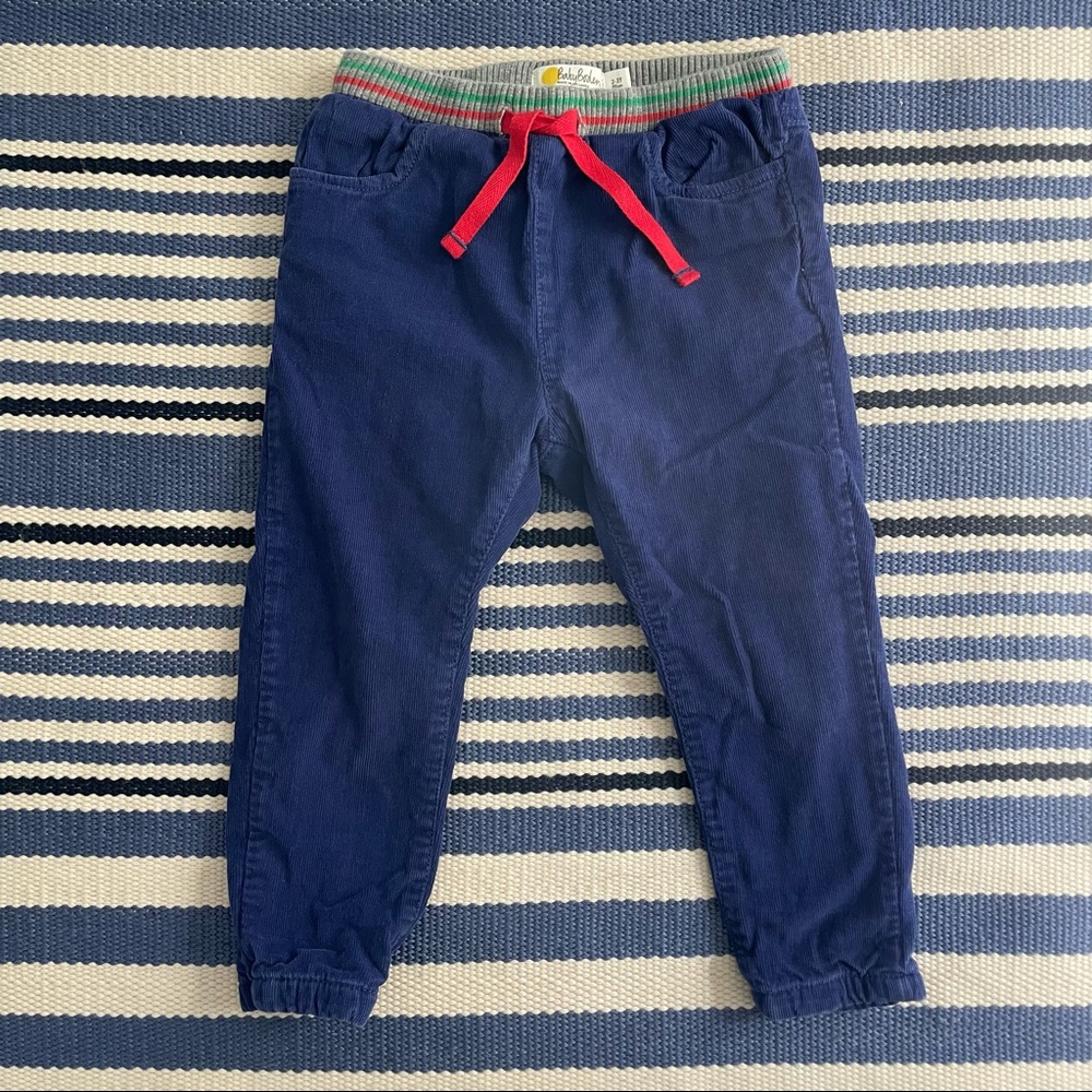 Baby Boden blue corduroy pants with functional drawstring waist 2T 3T